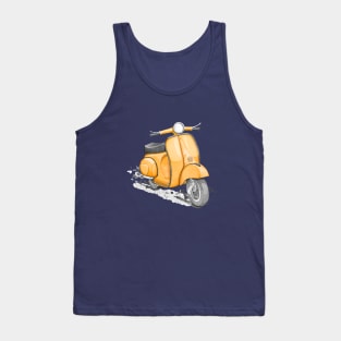 Yellow classic vintage scooter. Tank Top